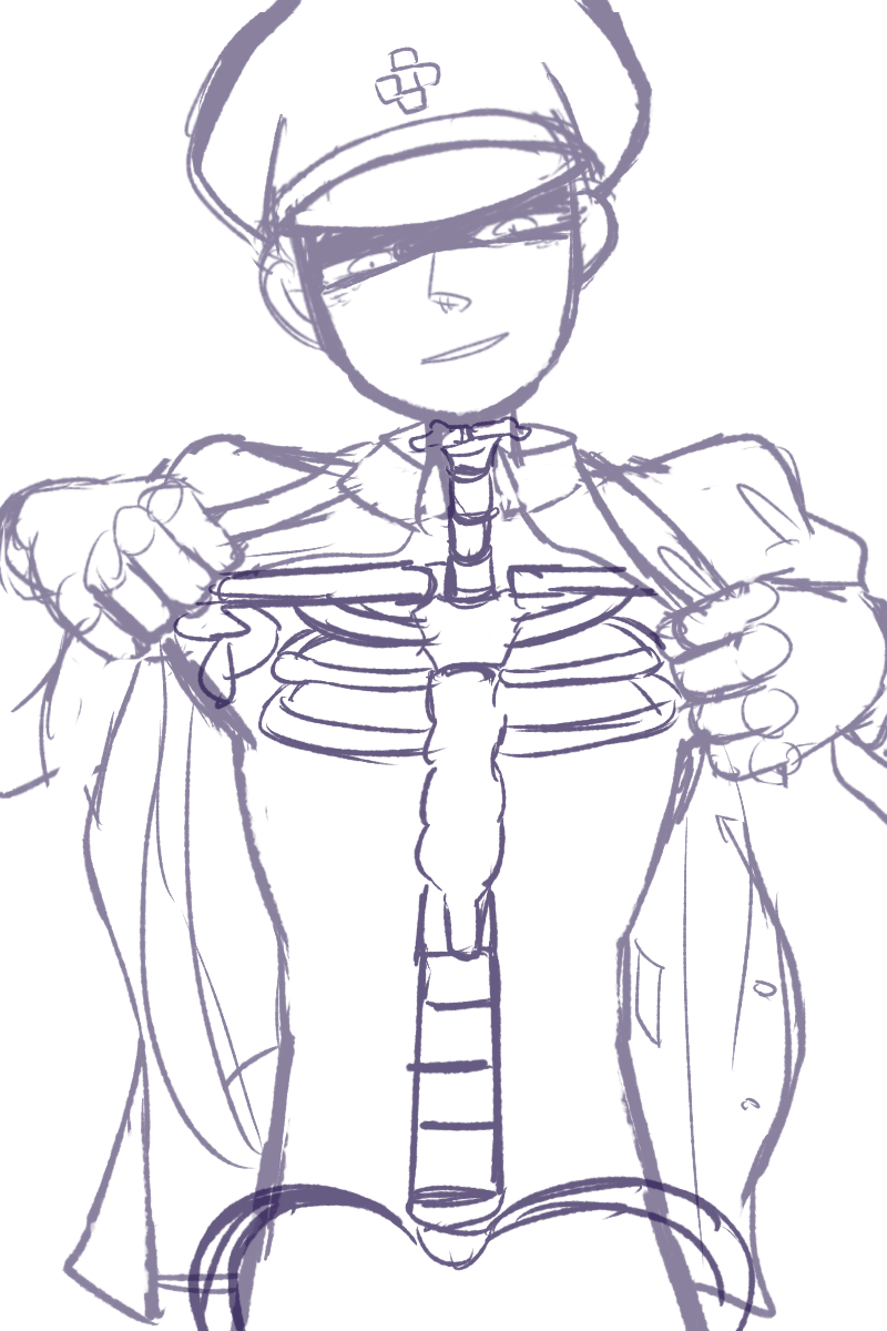 「生き残りの恐竜たち」で<br>
    初期設定の水樹は妖艶で女性的な男性にしようとしていたのですが、結局物語を作っていくうえで水樹のキャラや性格に合わないとなり没になりました。(絵に深い意味はない)